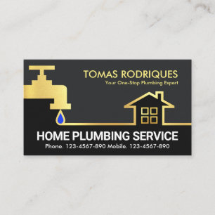 Guld Faucet Home Pipeline Gräns Visitkort
