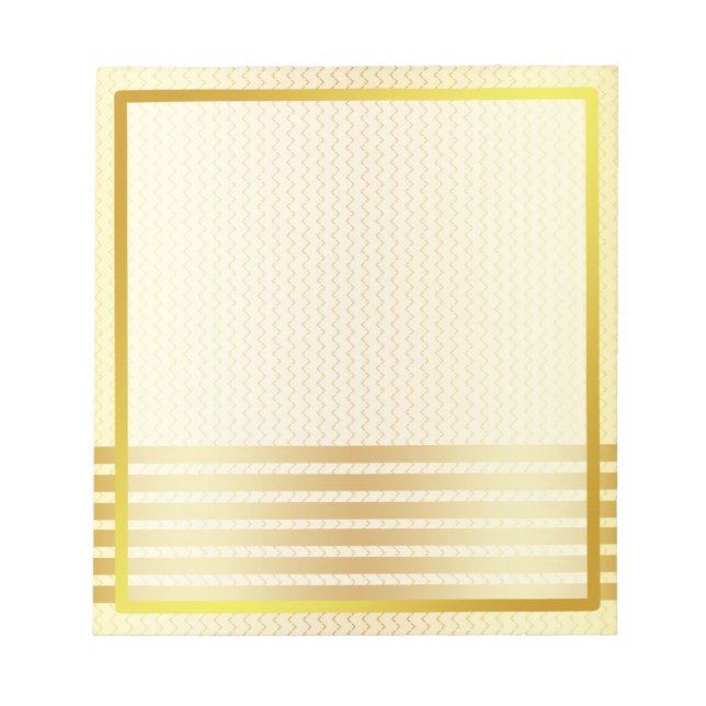 Guld Faux Boarder Stripe Photo ram Autograph Anteckningsblock (Framsida)