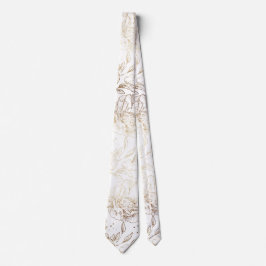 Guld Faux Elegant Hand plockade Blommigt Bröllop Slips