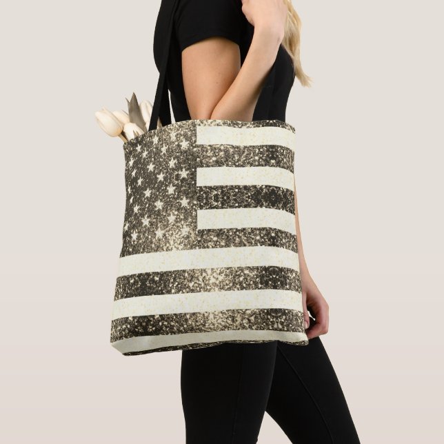 guld faux faux gles glitter tygkasse (Närbild)