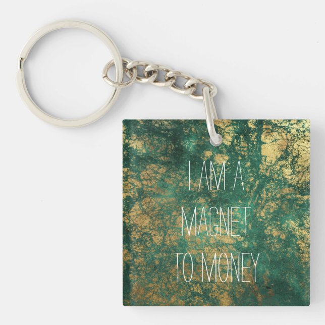 Guld Faux Foil and Grönt Money Manifestation Quote (Framsidan)