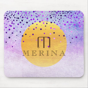 Guld Faux Foil Confetti Glitter Måne personalize Musmatta