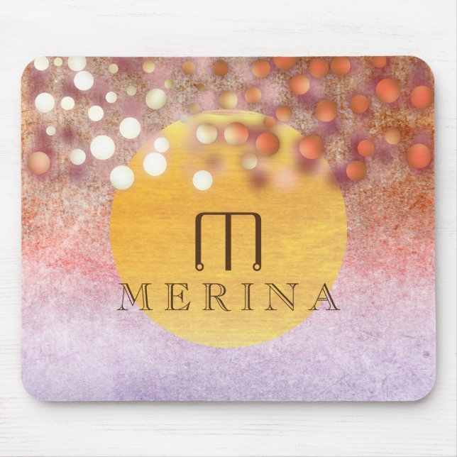 Guld Faux Foil Confetti Glitter Måne personalize Musmatta (Framsidan)