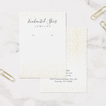 Guld Faux Foil Dot Earring Jewelry Visning Card