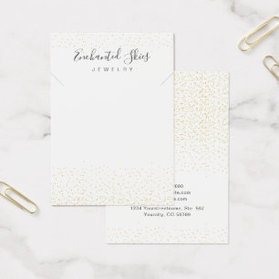 Guld Faux Foil Dot Necklace Jewelry Visning Card Visitkort