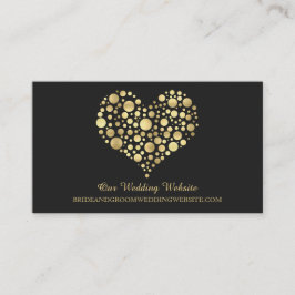 Guld Faux Foil Heart-Bröllop-webbplatskort Tilläggskort