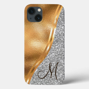 Guld Faux Foil, Namn och Monogram Fodral-Mate iPho