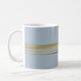 Guld Faux Foil Rand Medical Light Blue Caduceus Kaffemugg
