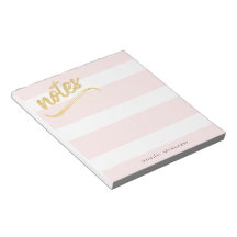 Guld Faux Foil Rosa Rand och Namn Anteckningsbloc