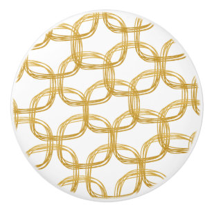 Guld Faux Foil Scribble Circle Art Glam Modern Knopp