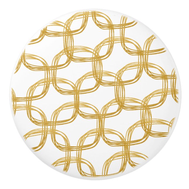 Guld Faux Foil Scribble Circle Art Glam Modern Knopp (Framsidan)