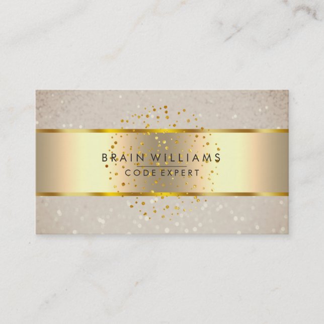 Guld Faux Foil Webben Professionell Minimal Elegan Visitkort (Framsida)