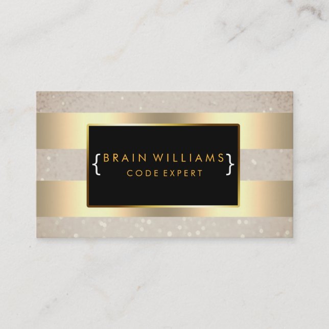 Guld Faux Foil Webben Professionell Minimal Elegan Visitkort (Framsida)