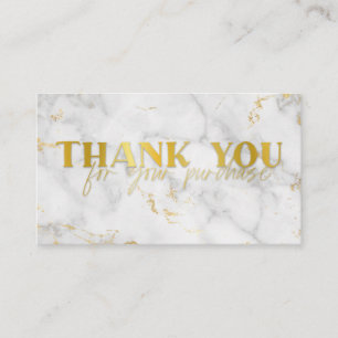 Guld faux folie marble tackkort visitkort