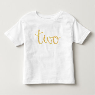 Guld Faux Glitter 2:a födelsedag T Shirt
