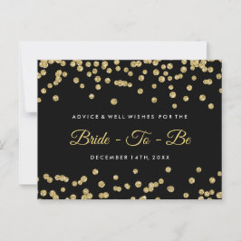 Guld Faux Glitter Confetti Black Möhippa Advice Rådkort