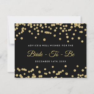 Guld Faux Glitter Confetti Black Möhippa Advice Rådkort
