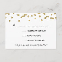Guld Faux Glitter Confetti Bröllop Black OSA