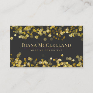Guld Faux Glitter Confetti Modern Glitz Visitkort