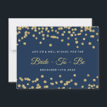 Guld Faux Glitter Confetti Navy Möhippa Advice Rådkort<br><div class="desc">Guld Faux Glitter Confetti Navy Möhippa Advice-kort / Önskemål för bride / Newlyed Advice-kort / Möhippa Game-kort / Bröllop Advice-kort / Bröllop Önskemål-kort - perfekt för möhippor och bröllop.</div>
