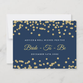 Guld Faux Glitter Confetti Navy Möhippa Advice Rådkort