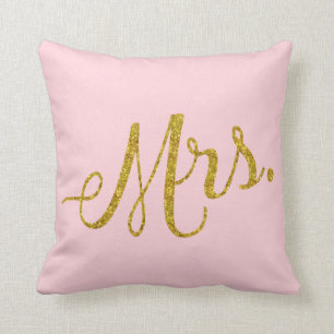 Guld Faux Glitter Metallic Sequins Quote Rosa Kudde