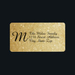 Guld Faux Glitter Monogram - Adressetiketter<br><div class="desc">Guld Glitter Monogram-Adressetiketter</div>