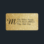 Guld Faux Glitter Monogram - Adressetiketter<br><div class="desc">Guld Glitter Monogram-Adressetiketter</div>