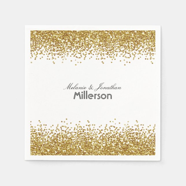 Guld Faux Glitter Pappersservett (Framsidan)