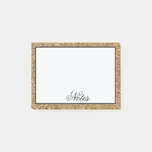 Guld Faux Glitter Post-it Block (Framsida)