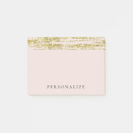 Guld Faux Glitter  Rosa Rand Post-it Block
