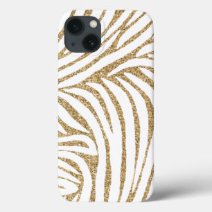 Guld Faux Glitter Zebra tryck