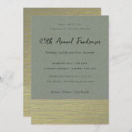 GULD FAUX GRÅTT SKETCH STRIPED LINE CORPORATE EVEN INBJUDNINGAR