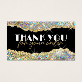 Guld faux iridescent glitter rabattkort visitkort