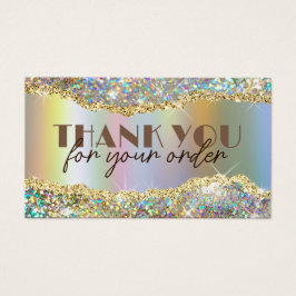 Guld faux iridescent glitter-rabattkort visitkort