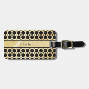 Guld- Faux & Sparkly svart glitterfläckar Bagagebricka