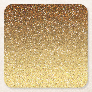 Guld- Fauxglitter Ombre Underlägg Papper Kvadrat