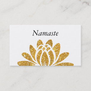 Guld- Fauxglitterlotusblommar blommar moderna Visitkort