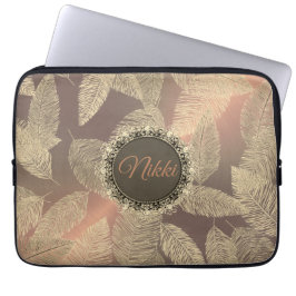 Guld Feathers vid Guld Ro Personligen Laptop Fodral