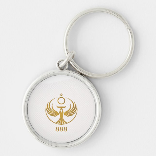 Guld Fenix 888 Nyckelring | Andlig Symbol Sigill (Framsidan)