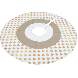 Guld Festive Hearts Träd Skirt Julgransmatta Borstad Polyester
