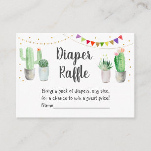 Guld Fiesta Cactus Baby Shower Raffle Tilläggskort