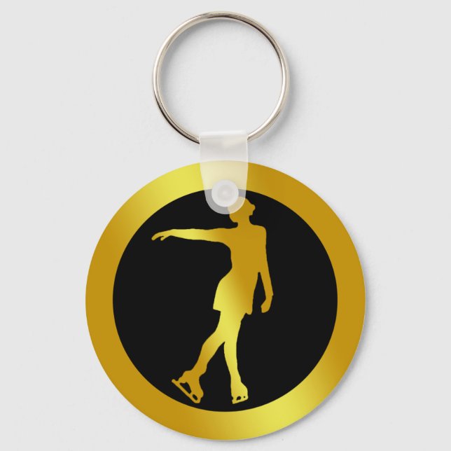 GULD FIGUR SKATER NYCKELRING (Framsida)