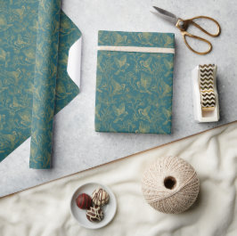 Guld filigran Art Deco | Sparrow Tealblå Presentpapper