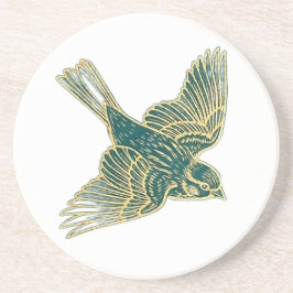 Guld filigran Art Deco | Sparrows morgonsång Underlägg