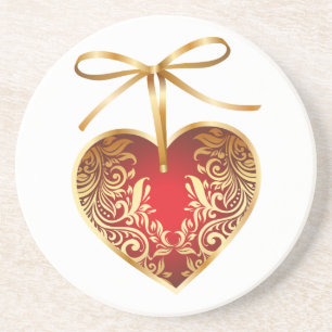 Guld Filigree Heart Underlägg