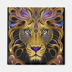 Guld Filigree Lejon Magnet