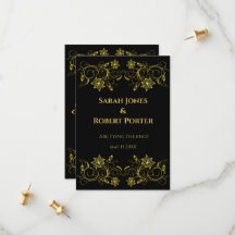 Guld Filigree och Script på svart bakgrund