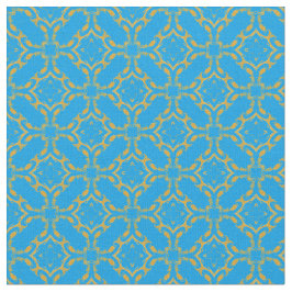 Guld Filigree och Turquise Mönster Tyg