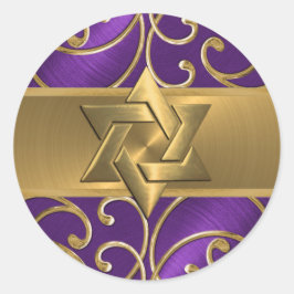 Guld Filigree Swirls Star av David Runt Klistermärke